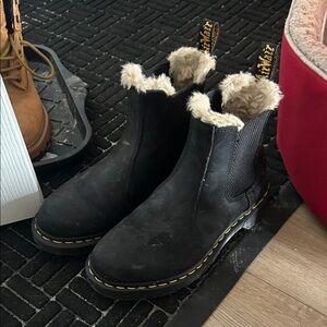 Dr. Martens Black Boots with Cream Lining